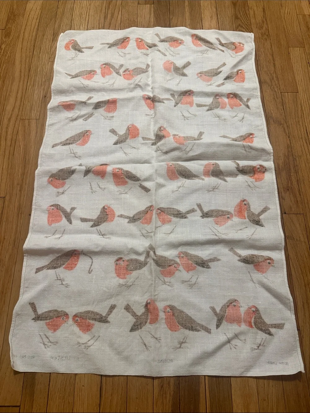 Vintage Irish Linen Robins Tea Towel Ulster Weavers